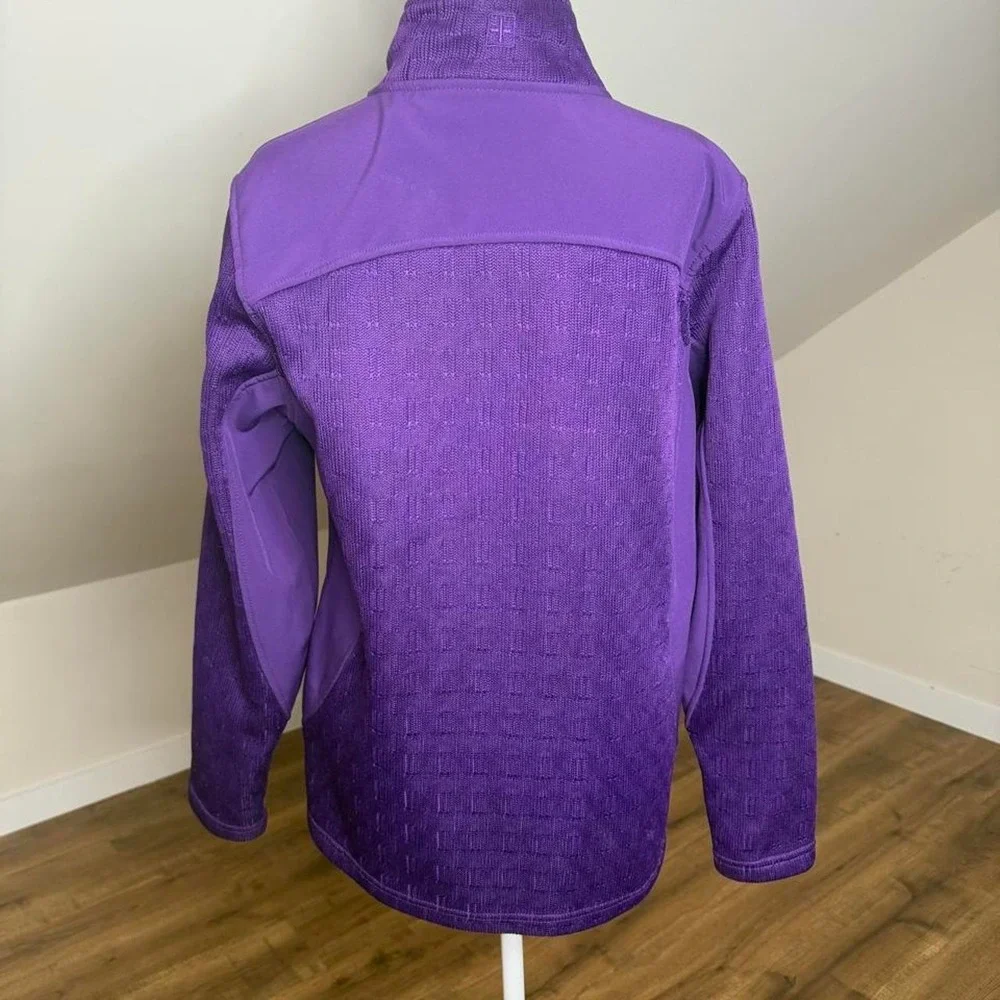 Swiss Tech Purple Full Zip Fleece Hybrid Utility Jacket Hiking Gorpcore Cozy